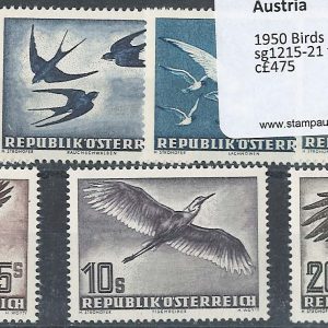 Austria 1950 Birds 60g - 20s sg1215-21 f mint/um c£475 {b}
