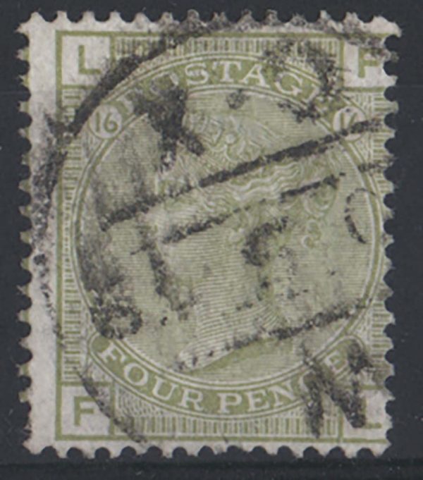 GB 1876 4d sage-green plate 16 vgu sg153 c£275