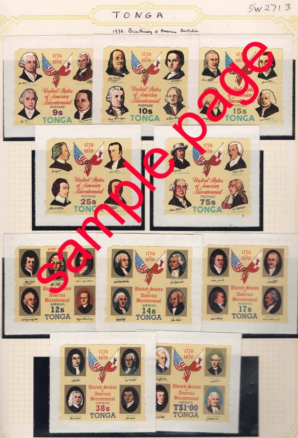 Tonga 1976 US Bicentenary - Germany Friendship sg568-97, O142-50 um c£36