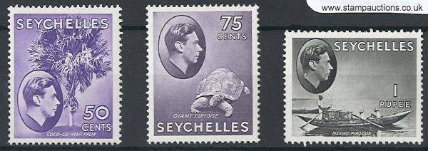 Seychelles 1938 50c - 1r sg144, 145a, 146a good to fine mint