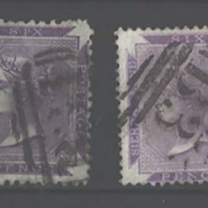 Sierra Leone 1859 6d reddish violet, ditto reddish lilac sg3-4 fu cat £87