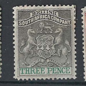 Rhodesia 1892 2d - 4d sg20-22 f mint, 4d hmm c£80