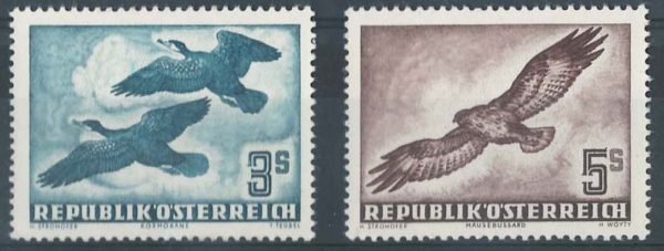 Austria 1950 Birds 3s- 5s sg1218-19 very fine mint cat £380