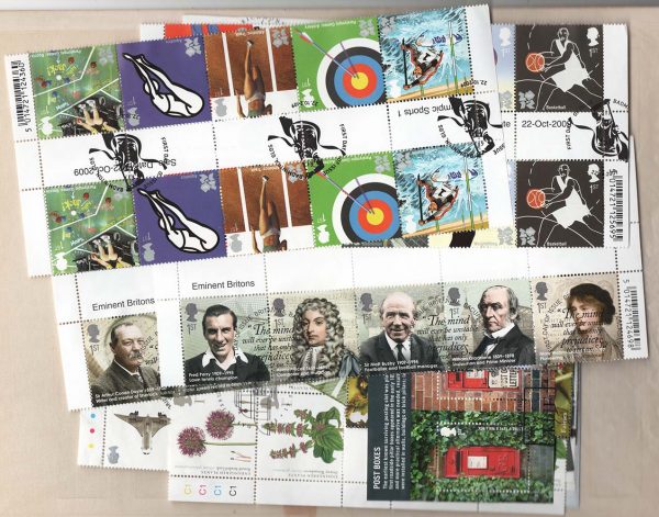 GB 2009 Darwin to Paralympics used sets in various cyl/barcode/traffic light blocks used + M/sheets face was £145+