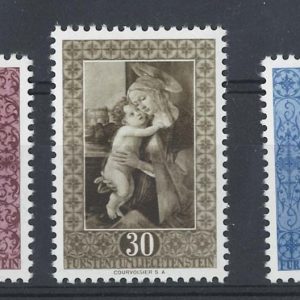 #0834 Liechtenstein 1952 Paintings set vf mint sg305-7 c£160
