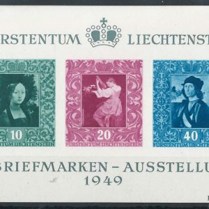#0833 Liechtenstein 1949 Vaduz Exhibition m/sheet vf mint sg279a c£225