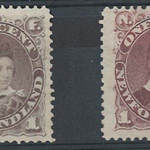 Newfoundland 1880 1c dull grey-brown & red-brown mint part og sg44 44b