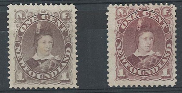 Newfoundland 1880 1c dull grey-brown & red-brown mint part og sg44 44b