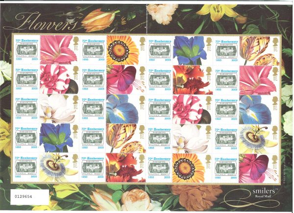 GB 2005 Basingstoke Philatelic Society Smilers Sheet um code 0129654 ‡