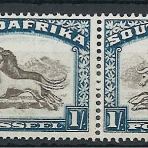 South Africa 1930 SUIDAFRIKA Wmk Upright 1s Wildebeest horiz pair