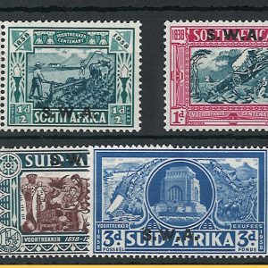 South West Africa 1938 Voortrekker Memorial set fine mint pairs sg105-8 c£110