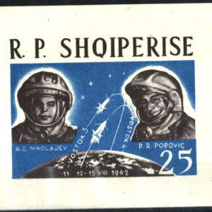 #0008 Albania 1963 Manned Space Flights 25L m/sheet um sg741a c£45