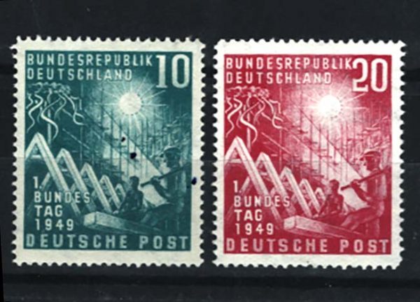 Germany 1949 West German Parliament set um sg1033-4 cat £145