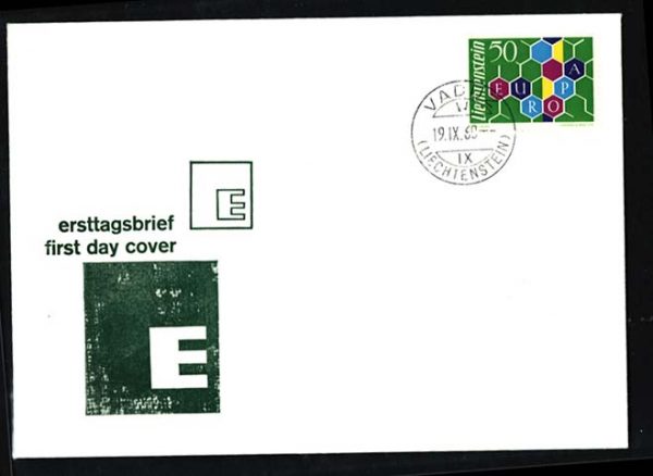 Liechtenstein 1961 Europa 50r sg404 very fine used on illus FDC