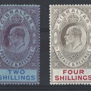 #0700 Gibraltar 1906 Colour changes 2s, 4s vf mint sg72-3 c£235