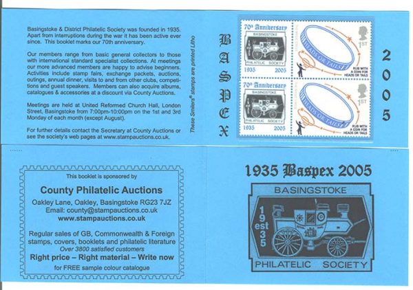 GB 2005 Baspex Private Booklet incl pair of Magic Smilers, two copies for displa