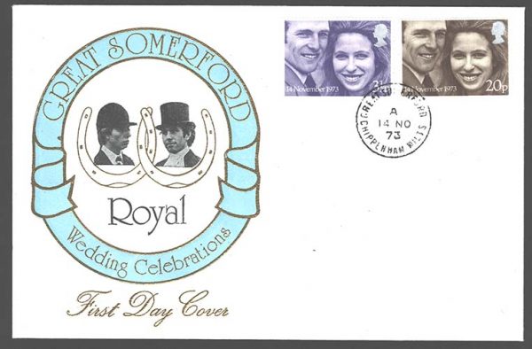 GB First Day Covers (QE illus, not h/addr) 1973 Royal Wedding set