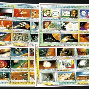 Sierra Leone 1990 Exploration of Mars set of 4 m/sheets um sg1380-1415