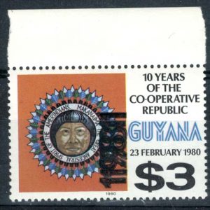 Guyana 1981 $3 with 1981 ovpt doubled unmounted mint sg823b unpriced