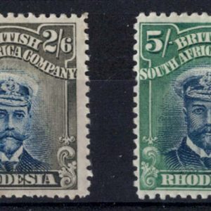 Rhodesia 1913 Admiral 2/6d, 5s die 2 perf 14 sg236, 239 f mint c£185