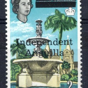 #0014 Anguilla 1967 2c independence ovpt sg3 um c£75 (vf mint available at £12)