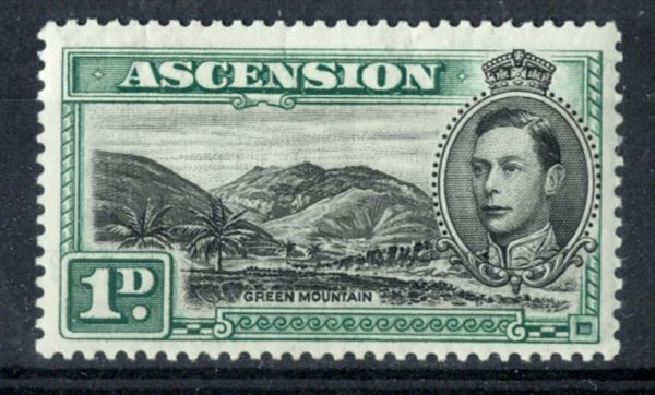 Ascension 1938 1d Green Mountain sg39 vf mint c£45