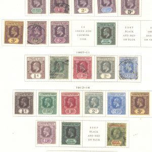 #0828 Leeward Is  1905-12 m&u range incl 1905 6d, 1s f mint, 1912 ½d - 1s f mint, 5s