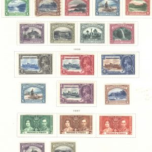 #1108 Trinidad & Tobago 1935 Pictorial set f mint + 6c, 12c, 24c perf change + Silver