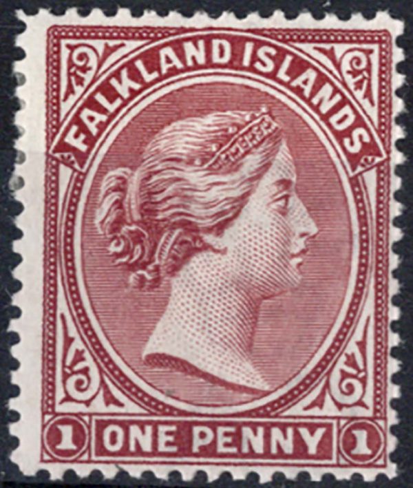 Falklands 1891 1d orange red-brown wmk reversed f mint sg18x c£375