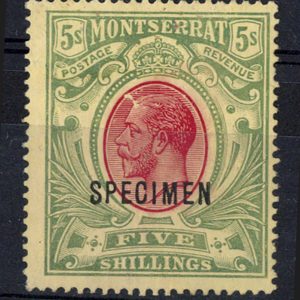 #0885 Montserrat 1916 MCA 5s sg59 ovpt Specimen fine unused