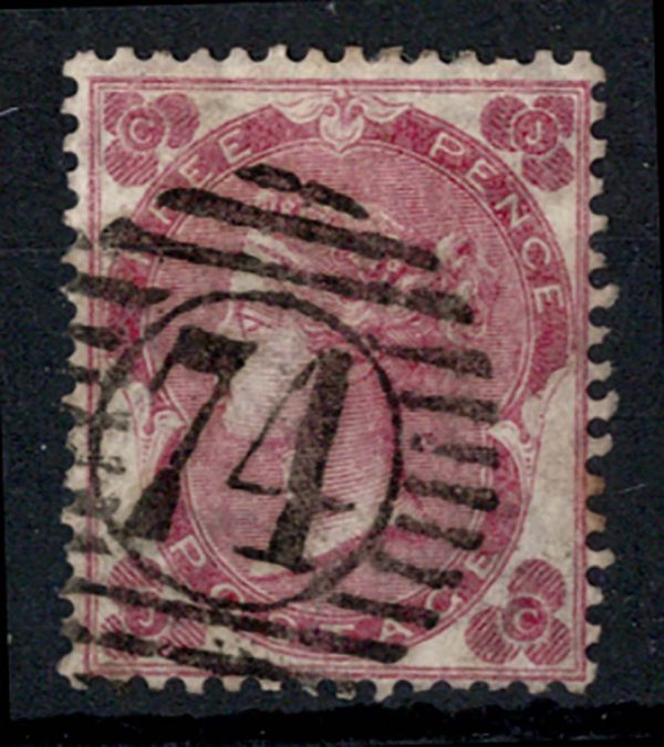 GB 1862 3d bright carmine-rose fu, crisp numeral sg76 c£350