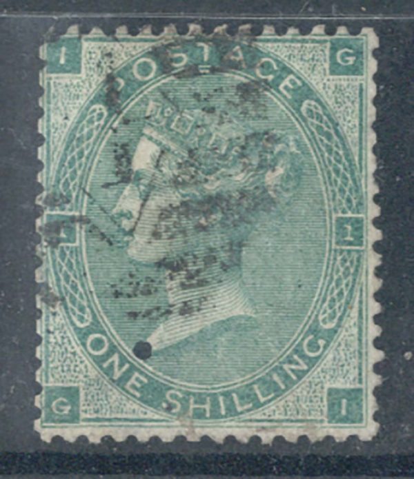 GB 1862 1s deep green sg89 fu c£500