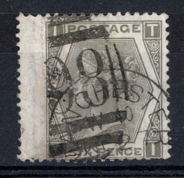 GB 1872 6d grey plate 12 vgu, some nibbled perfs sg125 c£300