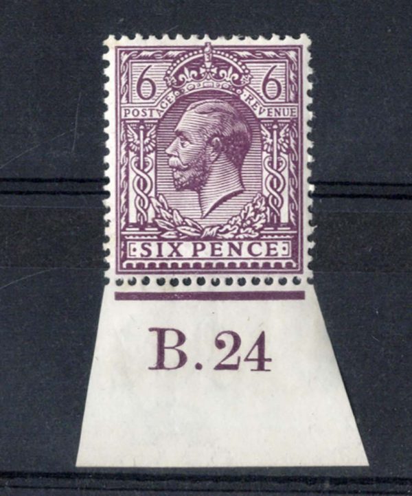 GB 1912 6d chalky vf mint B.24 single, without extension hole in margin