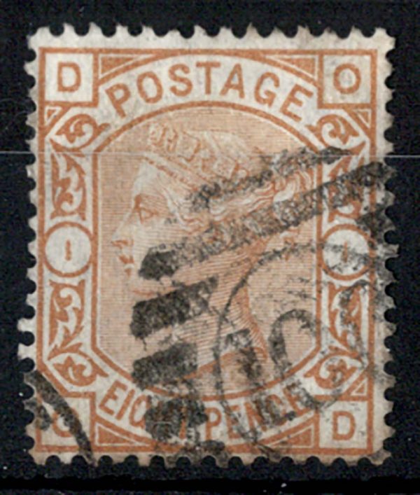 GB 1876 8d orange sg156 vfu, neat duplex c£350