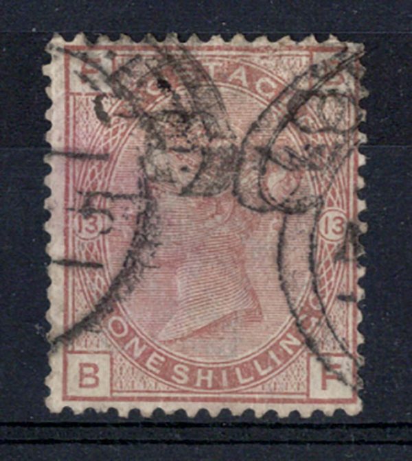 GB 1880 1s plate 13 wmk crown fu, couple nibbled perfs sg163 c£170