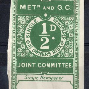 #0661 GB Railway  Metropolitan & GC Railway ½d Joint Committee newspaper stamp