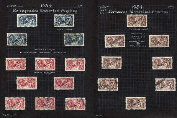 GB 1934 Re-engraved seahorses collection - 8x 2/6d, 8x 5s, 4x 10s all good sound