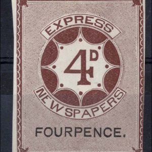 GB Railway  Great Eastern Railway IMPERF 4d Express Newspaper stamp f mint
