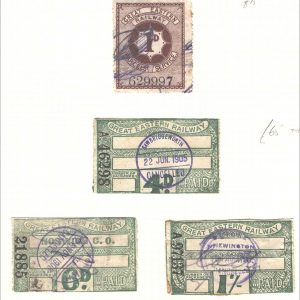 GB Railway  Great Eastern Railway 1d, 4d, 6d, 1s Parcel stamps used
