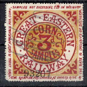 GB Railway  Great Eastern Railway 3d Corn Samples stamp fu