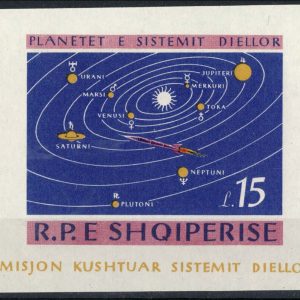 #0009 Albania 1964 Space: solar system/planets m/sheet um sg872a c£35