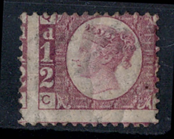 GB 1870 ½d plate 11 um, misperf showing parts of 3 other stamps c£120 as mm