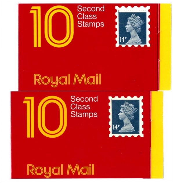 GB Booklets - Window  GK2 10x 14p Questa Machin code Q, ditto code R