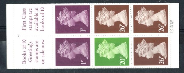 GB Booklets - Window  FH42 £1 incl 1p/20/26p gravure good perfs