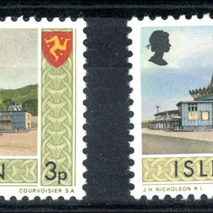 Isle of Man 1973 3p error of colour, olive-bistre border, um + normal