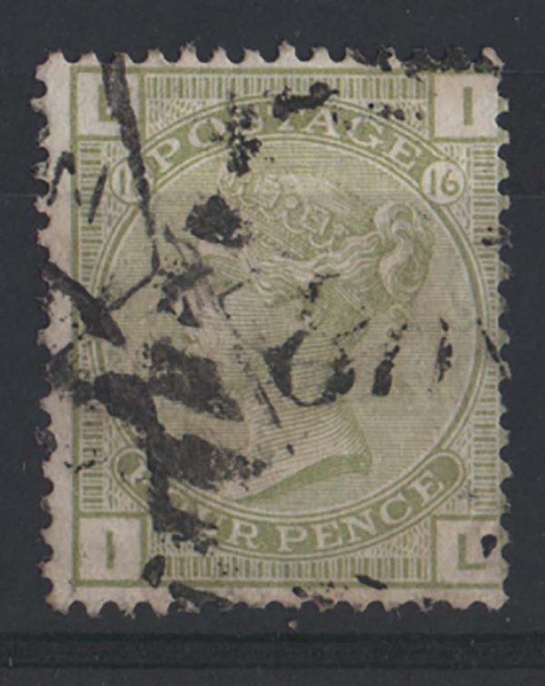 GB 1876 4d sage-green plate 16 sg153 vgu c£300