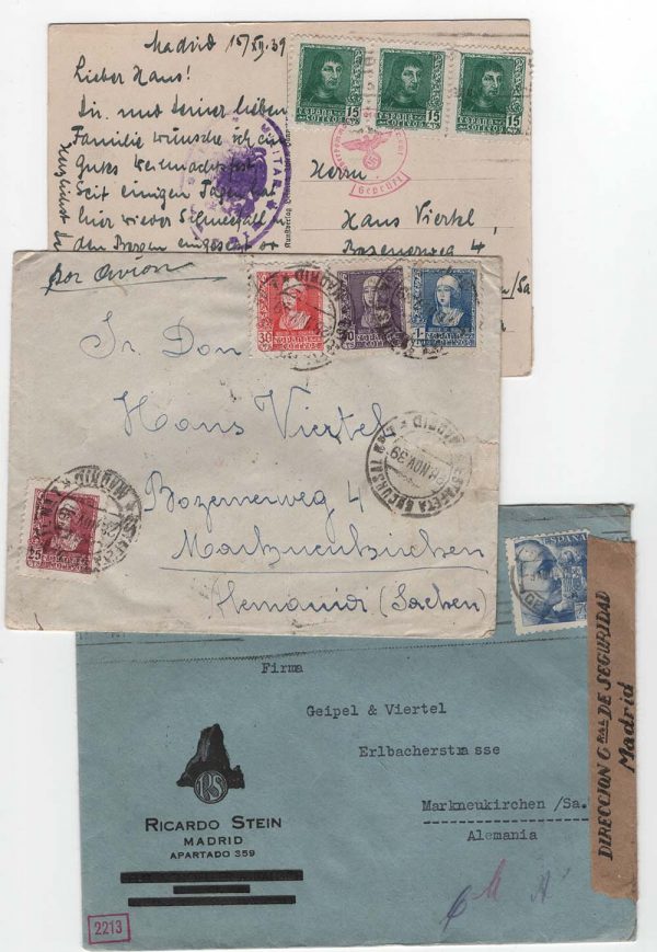 Military-WW2  2 censored Envelopes + Postcard to a Hr Viertel , 1939 - 1942