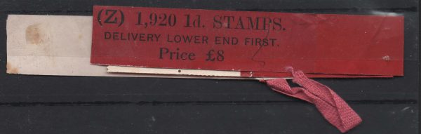 GB 1924 1d sg419 Z1960 coil leader with 2 stamps attached (leader not contiguous