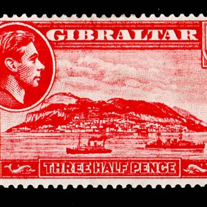 Gibraltar 1938 1½d carmine perf 14 f mint sg123 c£35